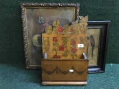 A gilt framed oil on panel - two parrots,