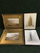 Two gilt framed pictures - Penzance and St Ives by Jamieson,