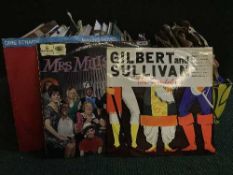 Two baskets of assorted 78's, LP records,