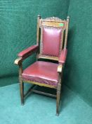 A late 19th century mahogany armchair
