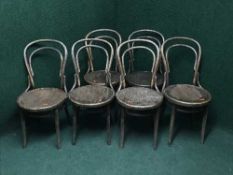 A set of six Bentwood kitchen chairs