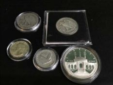 An American silver dollar,