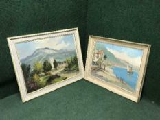 A framed oil signed T.