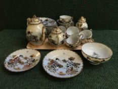 A Japanese egg shell tea set