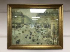 A colour print - Parisian street scene,