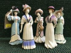Five Royal Worcester figures - Lady Dorothy, Lady Margaret, Lady Helena,