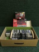 A Technics SJ-HD 501 mini disc player and a box of discs,