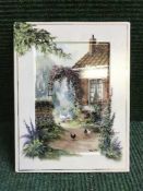 A leather storage box of four Anmaburg boxed plaques with certificates,