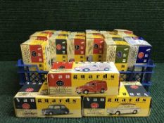 A basket of eighteen assorted boxed Vanguards die cast vehicles