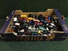 A box of boxed die cast vehicles - Burago Alfa Romeo, Days Gone By,