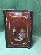 An antique metal fire safe by E & F Turnbull of Newcastle,