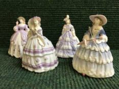 Four Royal Worcester figures - The Fashionable Victorians - Lady Beatrice, Lady Alexander,