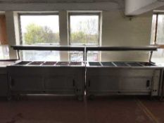 Two stainless steel bain marie counters