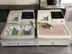 Two Samsung cash registers with keys