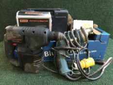 A box of power tools - Makita drill, Bosch jigsaw,