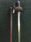 An 1897 pattern infantry sword in leather scabbard by Wilkinson of Pall Mall,