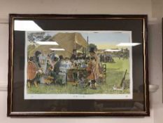 A colour print - A country cricket match,