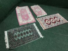 Two fringed Chinese rugs and two others