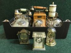 A box of gilt and onyx telephone and table lamp,