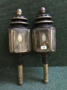 Two 19th century carriage lamps