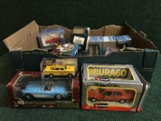 A box of loose die cast vehicles - Burago,