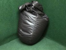 A large leather bean bag
