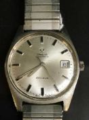A Gents stainless steel Omega Geneve automatic centre seconds wristwatch,