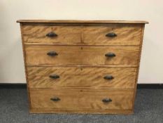 A late Victorian satin wood five drawer chest