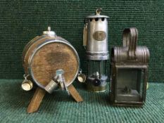 A Pattersons number 3 miner's lamp,