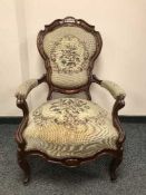 A Victorian mahogany lady's salon chair