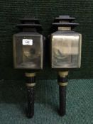 Two 19th century carriage lamps
