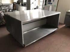 Two stainless steel prep counters