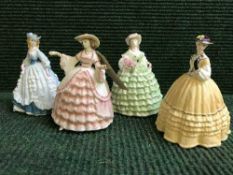 Four Royal Worcester figures - The Fashionable Victorians - Lady Alice, Lady Charlotte,