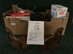 A box of 7 inch portable DVD player, jigsaw,