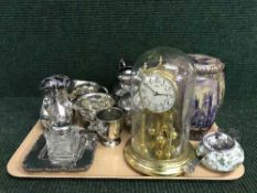 A tray of two tins, plated pieces,