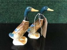 Two Beswick mallard ducks,