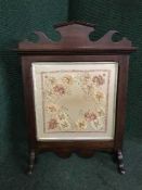 An Edwardian fire screen and one other (2)