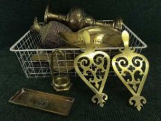 A brass coal box,