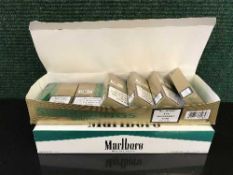 A sealed brick of Marlboro menthol cigarettes,