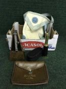 A box of Freemasons regalia, metronome,