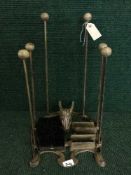 A cast metal horse head boot holder