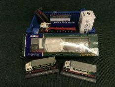 A box of ten Eddie Stobart die cast vehicles