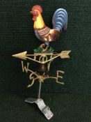 A cast metal weather vane - Cockerel