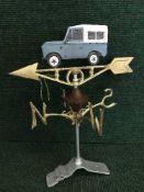 A cast metal weather vane - Landrover