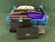 A basket of lady's leather purses