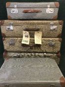 Five mid 20th century luggage cases