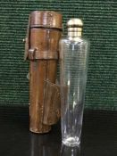 A First World War period surgeon's glass vial in leather case
