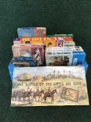 Two boxes of assorted jigsaws and board games - Battle of Little Big Horn etc