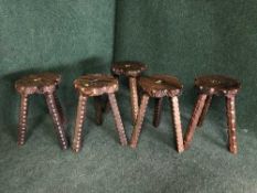 Five pine milking stools
