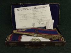 A Freemasons case of regalia,